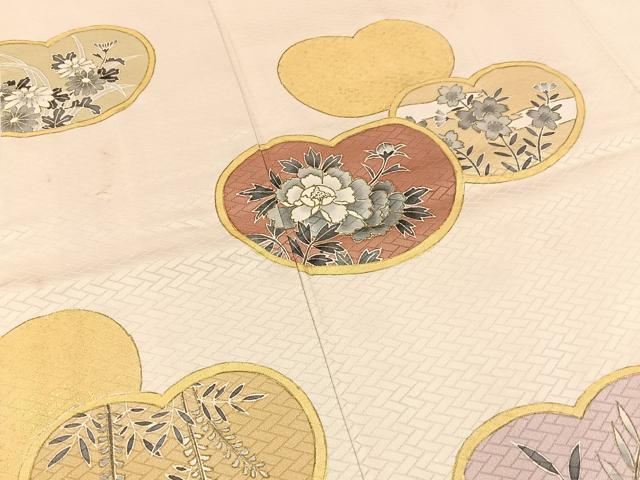 平和屋着物●洗える最高級着物 <英>はなぶさ謹製 訪問着 草花文 金彩 洗える着物 BAAY6323hj