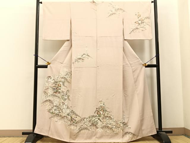 平和屋着物■訪問着 籬秋草文 金彩 正絹 逸品 BAAY6324hj