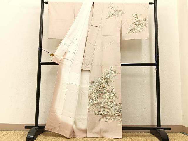 平和屋着物■訪問着 籬秋草文 金彩 正絹 逸品 BAAY6324hj