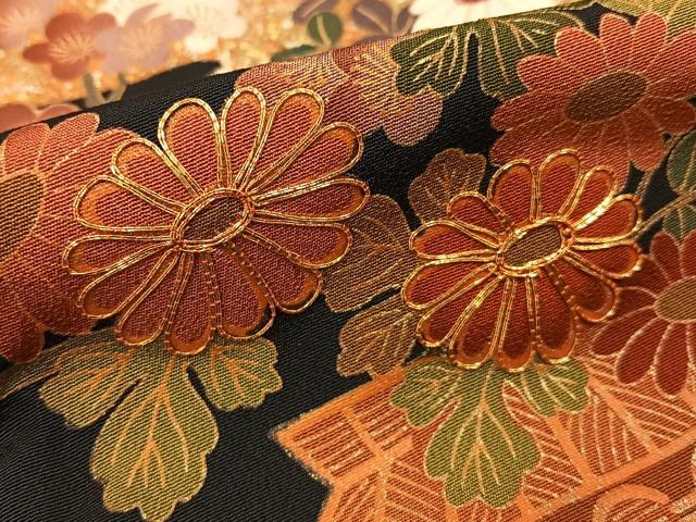 平和屋着物■豪華黒留袖 駒刺繍 飛鶴花車文 金彩 正絹 逸品 BAAY6328hj