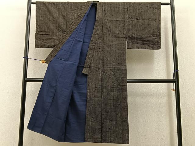 平和屋着物■男性 紬 縞 正絹 逸品 BAAY6330hj
