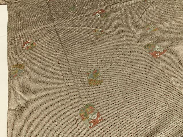 平和屋着物■上質な小紋 破れ色紙宝尽くし花文 正絹 逸品 未使用 BAAY6341hj