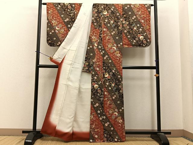 平和屋着物■上質な小紋 吉祥花文 金彩 正絹 逸品 BAAY6344hj