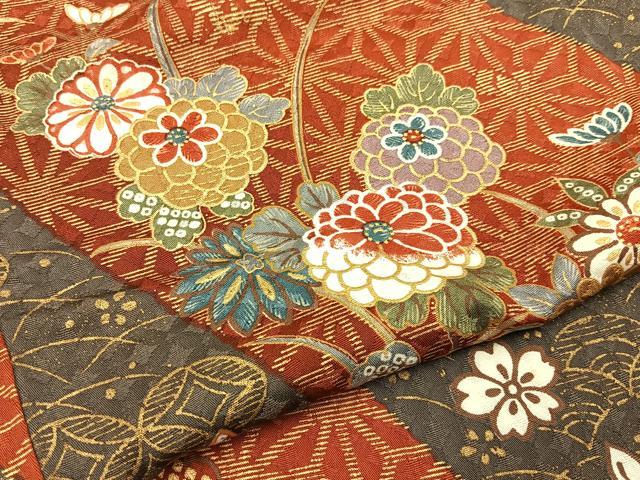 平和屋着物■上質な小紋 吉祥花文 金彩 正絹 逸品 BAAY6344hj