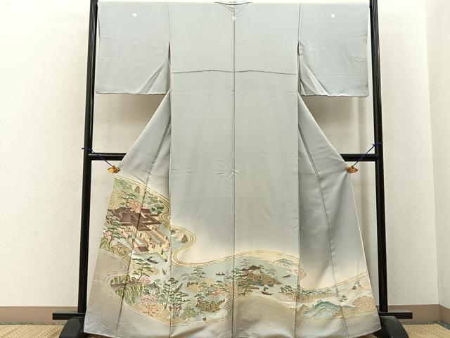 平和屋着物■豪華色留袖 寿光織 人物風景文 暈し染め 金糸 正絹 逸品 BAAY6348hj