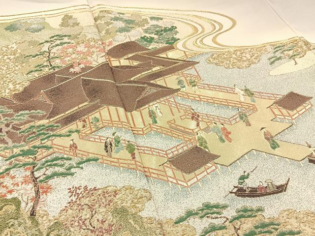 平和屋着物■豪華色留袖 寿光織 人物風景文 暈し染め 金糸 正絹 逸品 BAAY6348hj