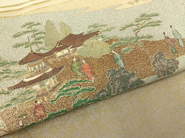 平和屋着物■豪華色留袖 寿光織 人物風景文 暈し染め 金糸 正絹 逸品 BAAY6348hj