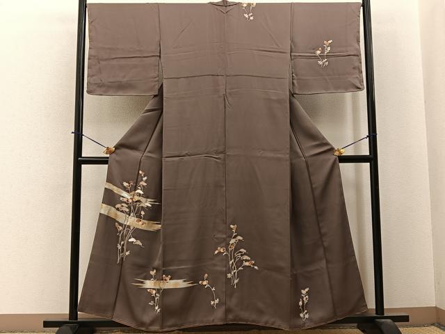 平和屋着物■訪問着 松に万寿菊 金銀彩 正絹 逸品 未使用 BAAY6352hj
