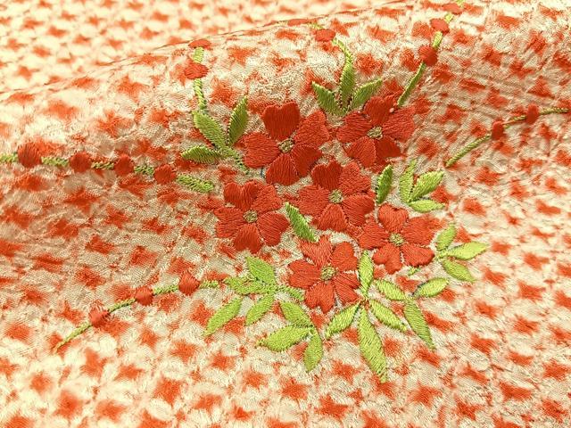 平和屋着物■訪問着 総絞り 刺繍 草花文 金糸 正絹 逸品 BAAY6363hj