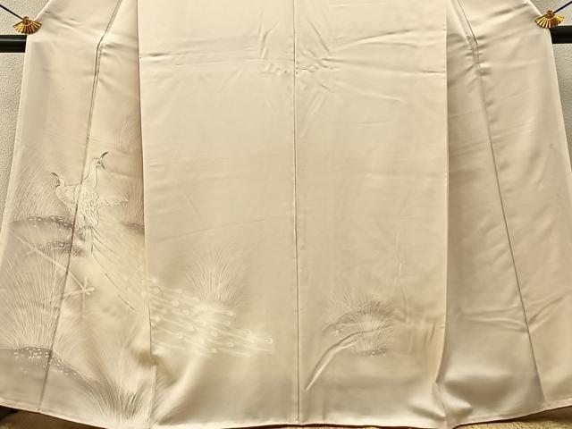 平和屋着物■訪問着 手描き 孔雀 暈し染め 正絹 逸品 BAAY6371hj