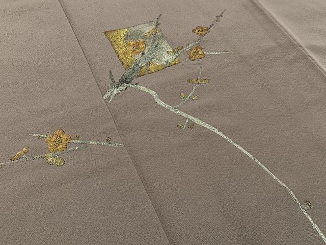 平和屋着物■色留訪問着 作家物 駒刺繍 総刺繍 枝梅文 金銀糸 正絹 逸品 未使用 BAAY6383hj