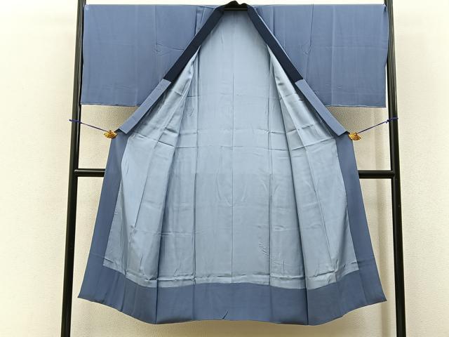 平和屋着物■男性 長襦袢 袷 藍鼠色 さが美扱い 正絹 逸品 BAAY6384hj