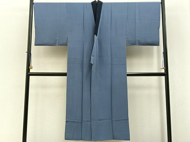 平和屋着物■男性 長襦袢 袷 藍鼠色 さが美扱い 正絹 逸品 BAAY6384hj