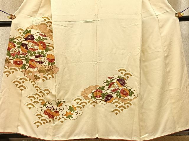 平和屋着物■訪問着 駒刺繍 雲取菊桐文 金彩 正絹 逸品 BAAY6400hj