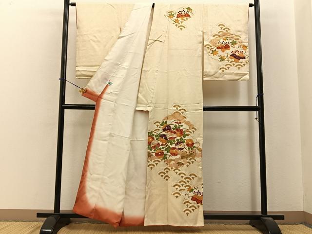 平和屋着物■訪問着 駒刺繍 雲取菊桐文 金彩 正絹 逸品 BAAY6400hj