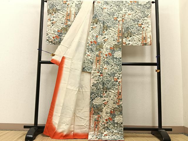 平和屋着物■上質な小紋 花車文 金彩 正絹 逸品 BAAY6404hj