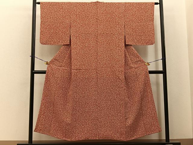 平和屋着物■上質な小紋 枝梅文 正絹 逸品 BAAY6410hj