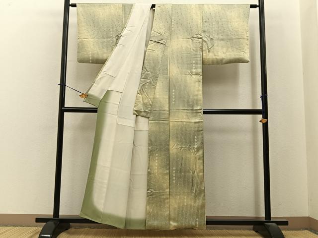 平和屋着物■上質な小紋 菱梅文 暈し染め 正絹 逸品 BAAY6417hj