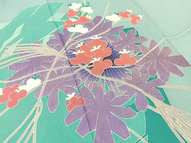平和屋着物■訪問着 草花文 正絹 逸品 BAAY6421hj