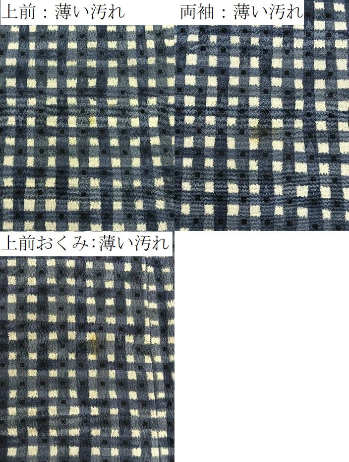 平和屋着物■上質な小紋 格子柄 正絹 逸品 BAAY6427hj