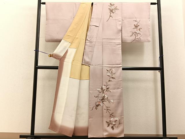 平和屋着物■訪問着 手描き 枝花文 暈し染め 正絹 逸品 BAAY6436hj