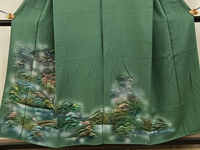 平和屋着物■訪問着 手描き 京名所風景文 金彩 正絹 逸品 未使用 BAAY6440hj