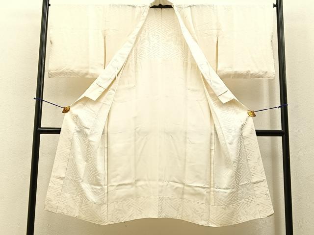 平和屋着物■長襦袢 無双仕立て 花地紋 正絹 逸品 BAAY6448hj
