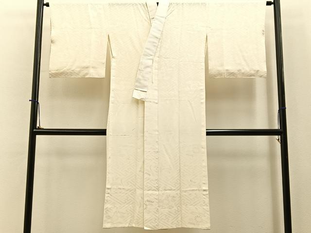 平和屋着物■長襦袢 無双仕立て 花地紋 正絹 逸品 BAAY6448hj