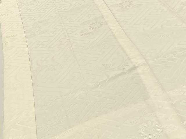 平和屋着物■長襦袢 無双仕立て 花地紋 正絹 逸品 BAAY6448hj