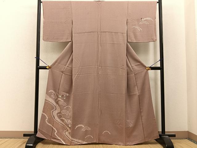 平和屋着物■訪問着 絞り 刺繍 流線梅楓文 金彩 正絹 逸品 BAAY6450hj