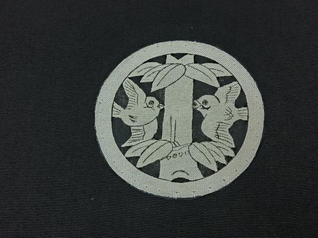 平和屋着物●男性 黒紋付 正絹 逸品 BAAY6466hj