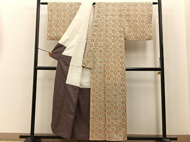 平和屋着物■上質な小紋 蜀江花文 正絹 逸品 BAAY6474hj