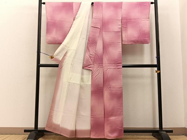 平和屋着物■上質な小紋 霞文 暈し染め 正絹 逸品 BAAY6482hj