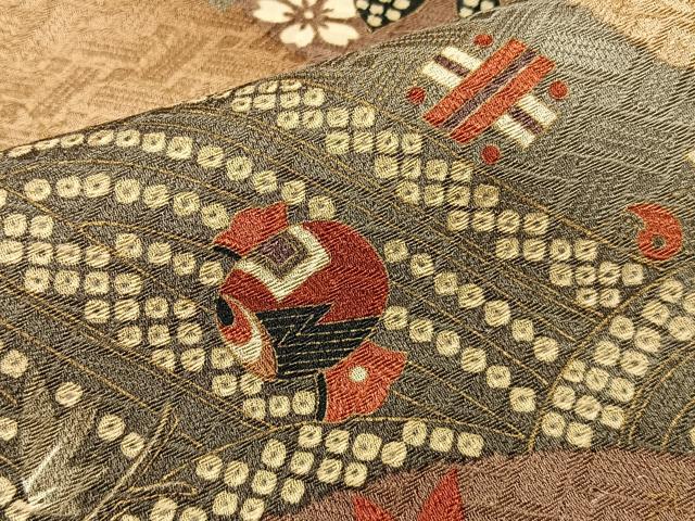 平和屋着物■上質な小紋 宝尽くし花文 金彩 正絹 逸品 BAAY6488hj