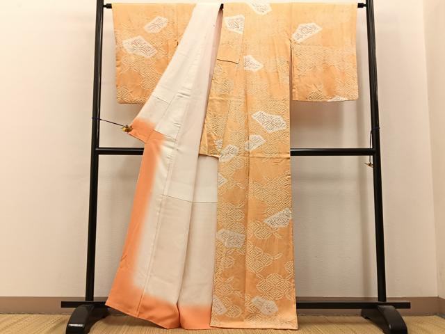平和屋着物■上質な小紋 総絞り 七宝文様 正絹 逸品 BAAY6492hj