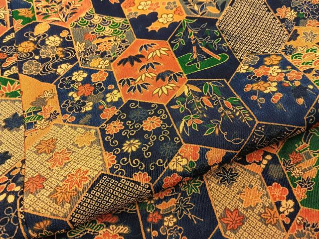平和屋着物■上質な小紋 亀甲草花文 正絹 逸品 BAAY6500hj