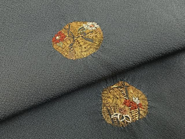 平和屋着物■訪問着 絞り 刺繍 竹屋町刺繍 花丸文 正絹 逸品 未使用 BAAY6506hj