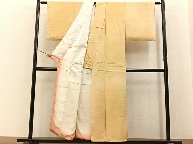 平和屋着物■上質な小紋 松皮菱芝草文 暈し染め 正絹 逸品 BAAY6509hj