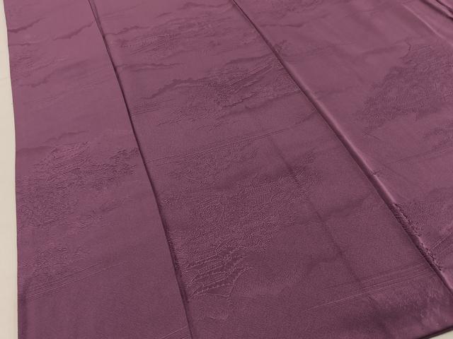 平和屋着物■上質な色無地 風景地紋 京紫色 正絹 逸品 BAAY6510hj
