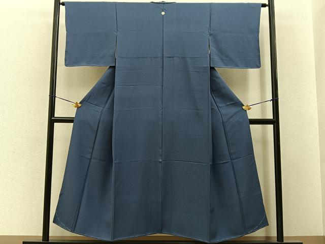 平和屋着物■上質な色無地 鉄御納戸色 正絹 逸品 BAAY6515hj