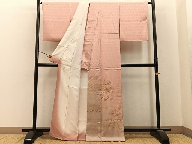 平和屋着物■中国三大刺繍 スワトウ刺繍 訪問着 文箱花文 暈し染め 金彩 正絹 逸品 BAAY6517hj