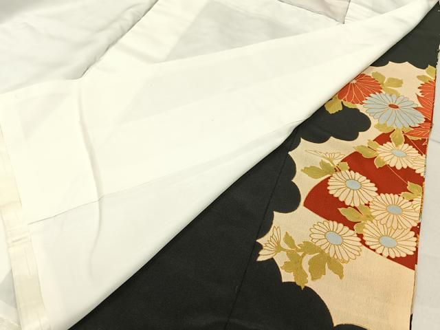 平和屋着物■豪華黒留袖 駒刺繍 花車文 金彩 正絹 逸品 BAAY6524hj