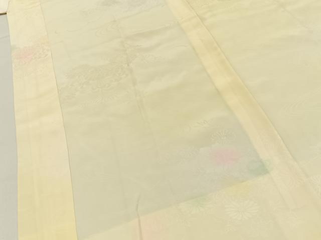 平和屋着物■長襦袢 無双仕立て 流水花地紋 暈し染め 半衿刺繍 正絹 逸品 BAAY6526hj