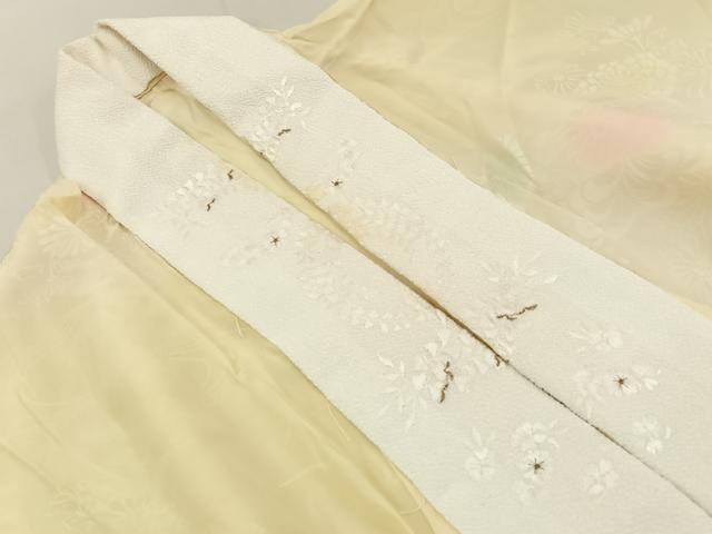 平和屋着物■長襦袢 無双仕立て 流水花地紋 暈し染め 半衿刺繍 正絹 逸品 BAAY6526hj