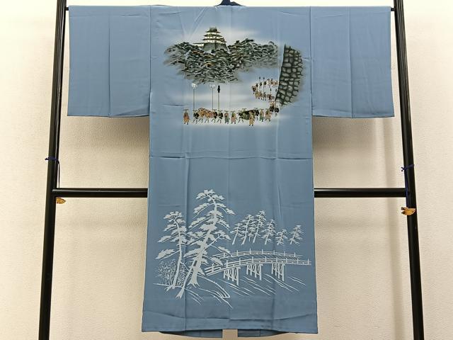 平和屋着物■男性 長襦袢 無双仕立て 大名行列 金彩 正絹 逸品 BAAY6529hj