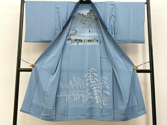 平和屋着物■男性 長襦袢 無双仕立て 大名行列 金彩 正絹 逸品 BAAY6529hj