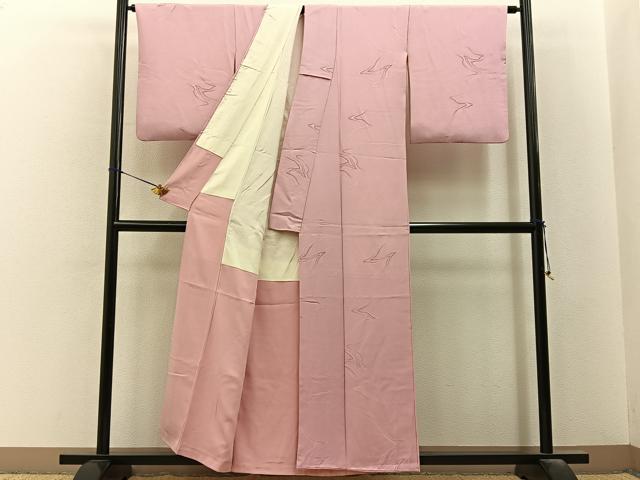 平和屋着物●上質な小紋 地紋起こし 霞文 正絹 逸品 BAAY6533hj