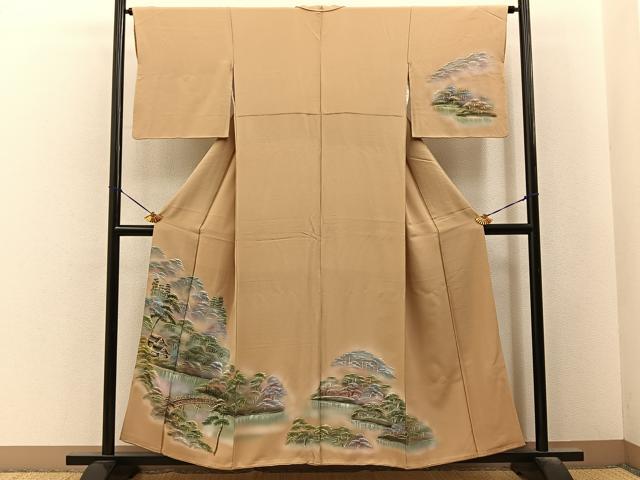 平和屋着物■訪問着 手描き 風景文 銀彩 さが美扱い 正絹 逸品 BAAY6540hj