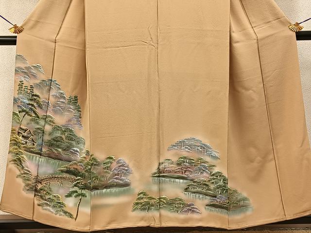 平和屋着物■訪問着 手描き 風景文 銀彩 さが美扱い 正絹 逸品 BAAY6540hj