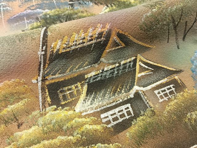 平和屋着物■訪問着 手描き 風景文 銀彩 さが美扱い 正絹 逸品 BAAY6540hj